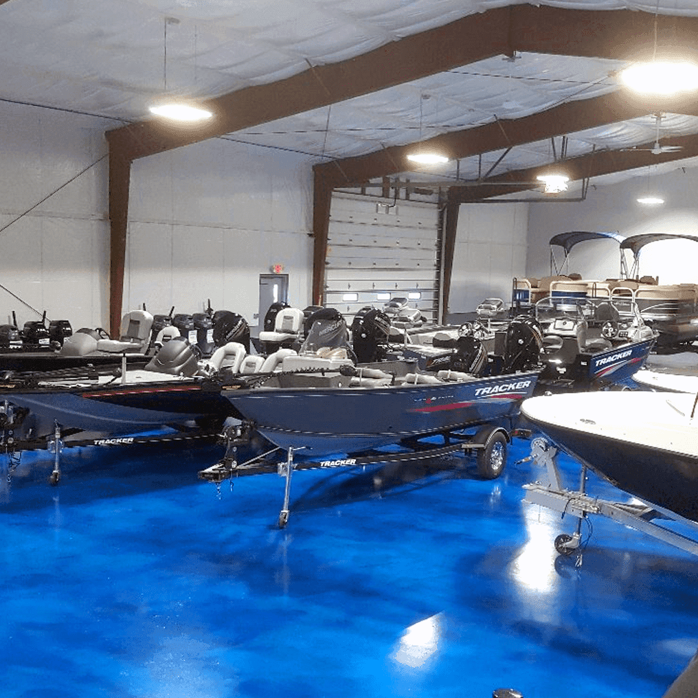 Port Harbour Marine showroom with Maui Metallic epoxy urethane