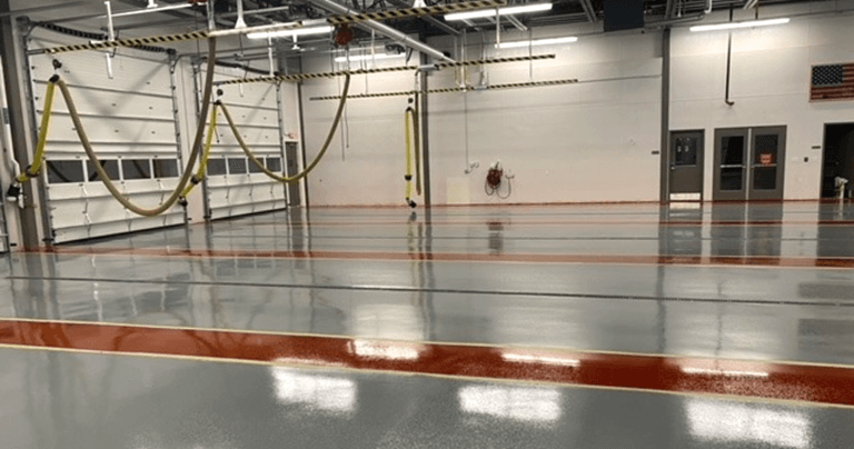 Wells Fire Department with Tennant ECO-HTS Tile Red epoxy